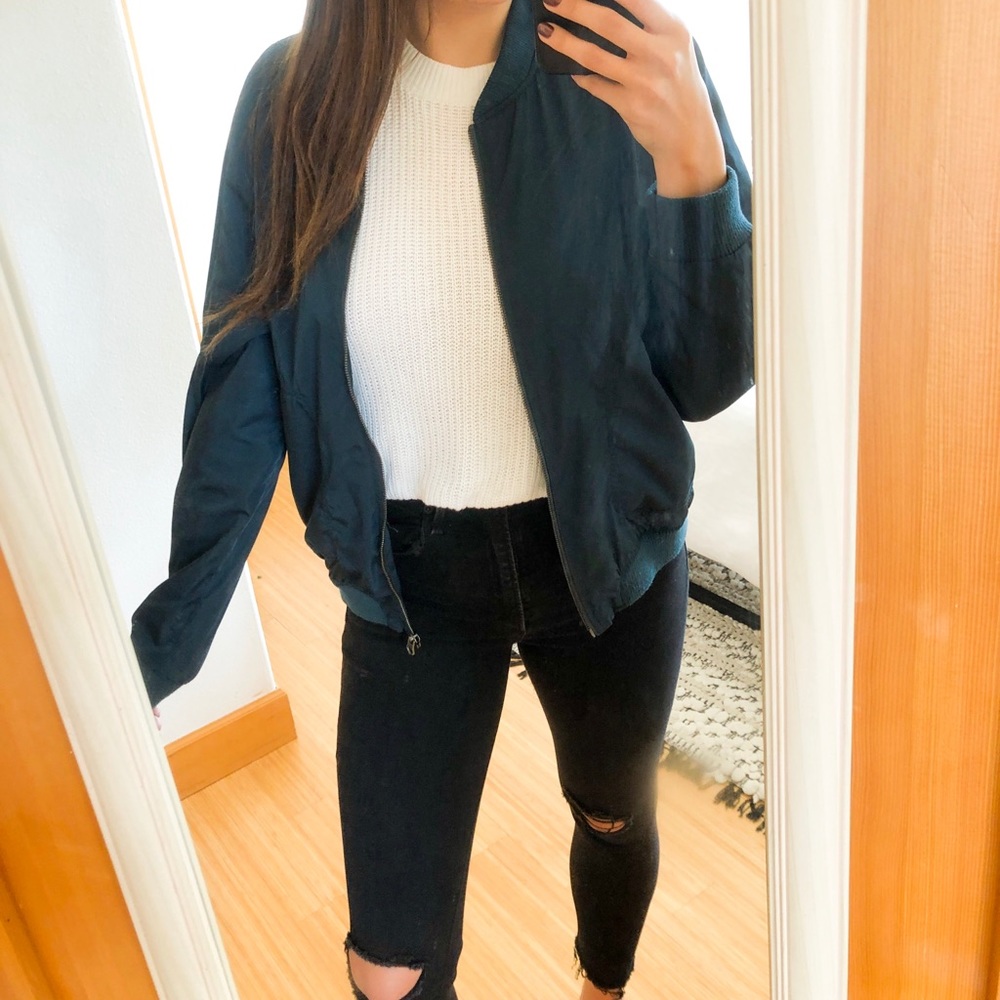 ANTHROPOLOGIE (hei hei) forest green bomber